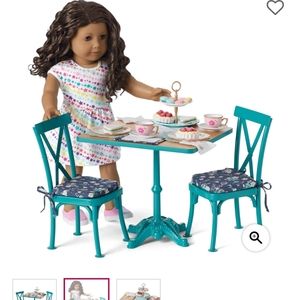 American Girl 2023 teatime table, Teal